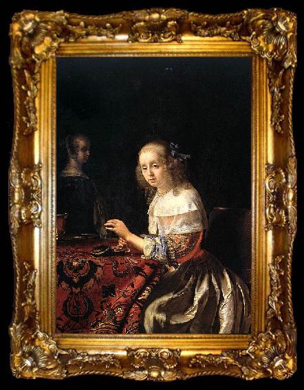 framed  Frans van Mieris Lacemaker., ta009-2